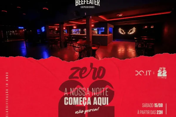 Interior do Zero22Club preparado para a Beefeater Experience