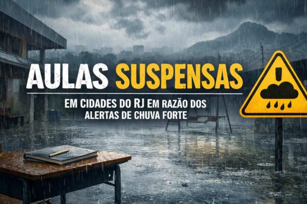 Aulas suspensas em cidades do RJ devido a alertas de chuva forte