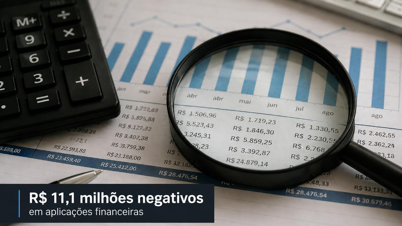 Documento da Prefeitura registra R$ 11,1 milhões negativos em aplicações financeiras e exige explicação