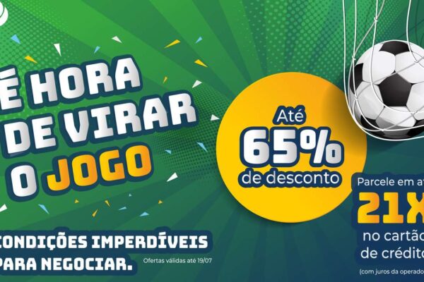 Torneira e conta de água em arte sobre campanha de negociação de dívidas em Nova Friburgo.