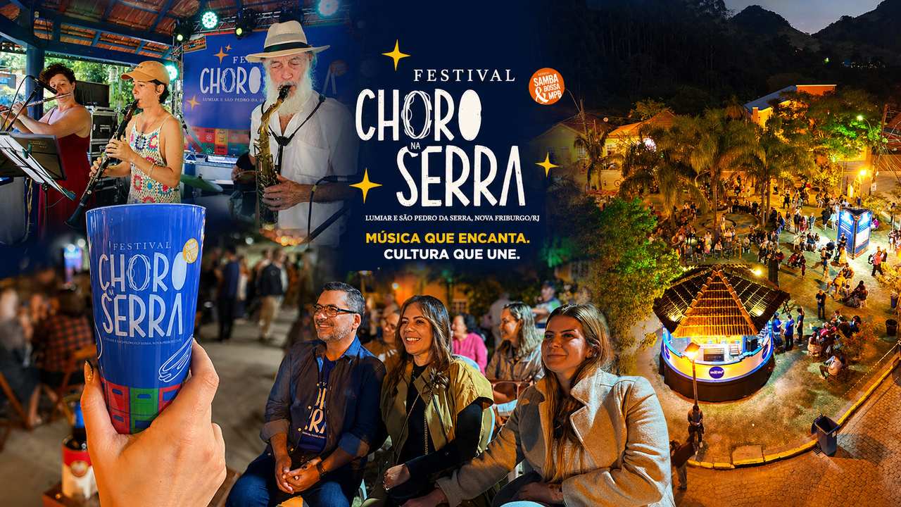 Festival Choro na Serra em Lumiar e São Pedro da Serra, Nova Friburgo/RJ. Evento com música, cultura e pessoas.