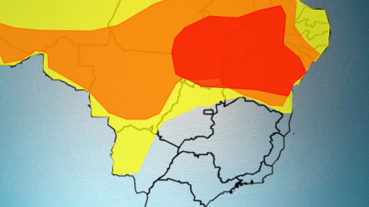Mapa de temperaturas no estado do Rio de Janeiro, Brasil, com destaque para a Região Serrana.