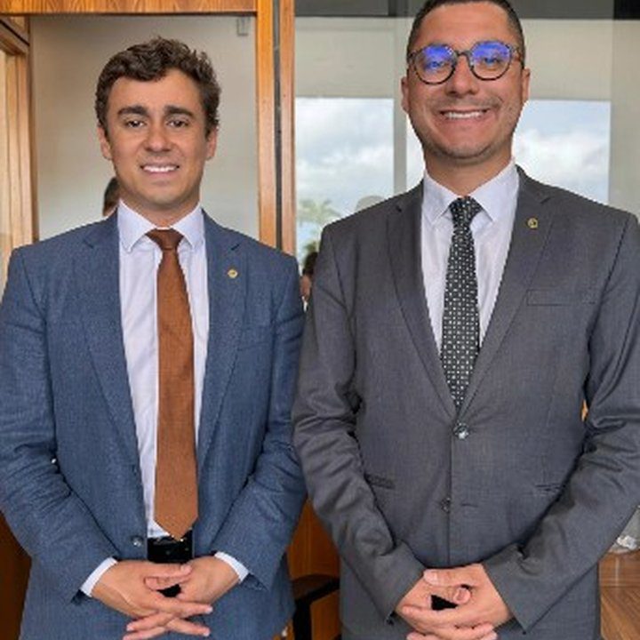 Prefeito Johnny Maycon e Nikolas Ferreira em Brasília, em agendas do PL.