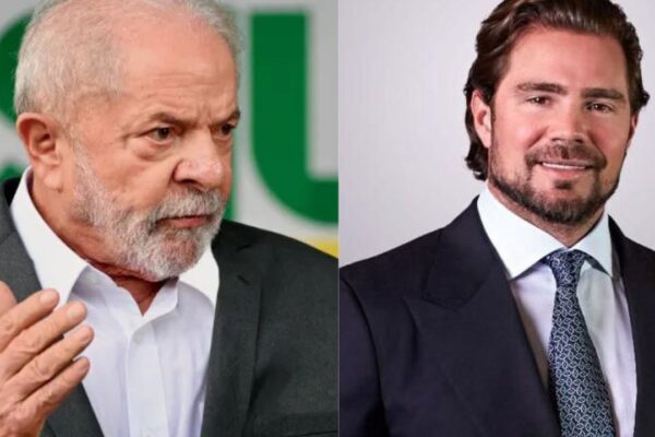 Presidente Lula e banqueiro em encontro no Palácio do Planalto.