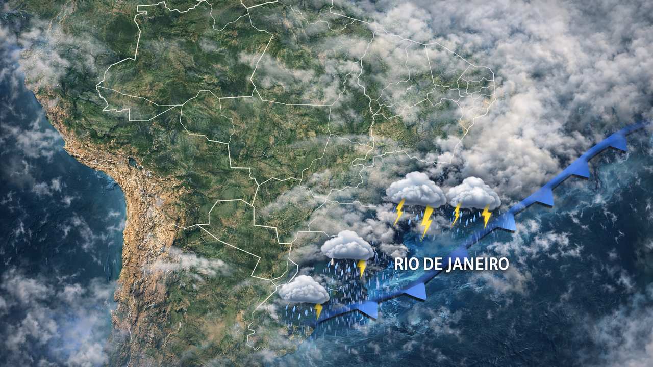 Previsão do tempo: Rio de Janeiro com chuva e temperaturas amenas.