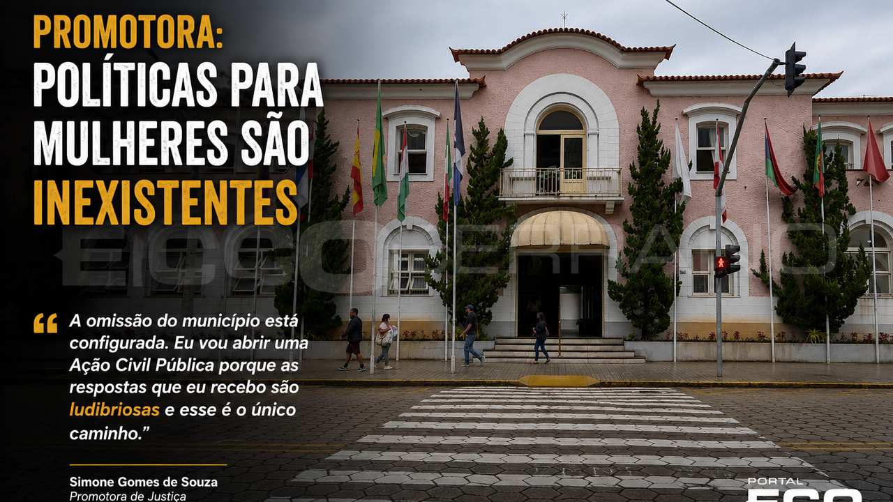 Promotora Simone Gomes critica políticas para mulheres em Nova Friburgo.