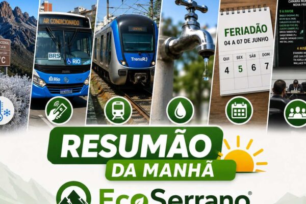 Resumo da manhã EcoSerrano: clima, transporte e notícias municipais.