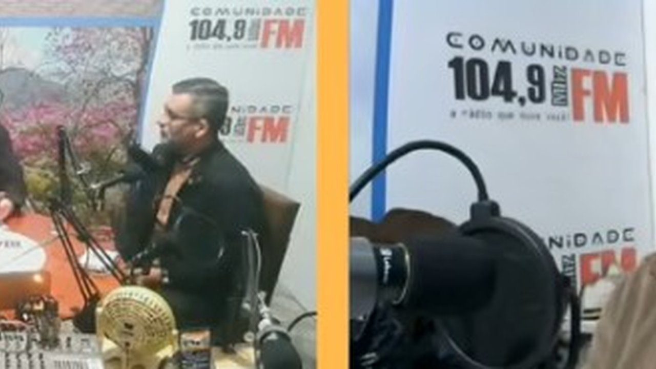 Zé Alexandre em entrevista na Rádio Comunidade 104.9 FM, falando sobre política local.