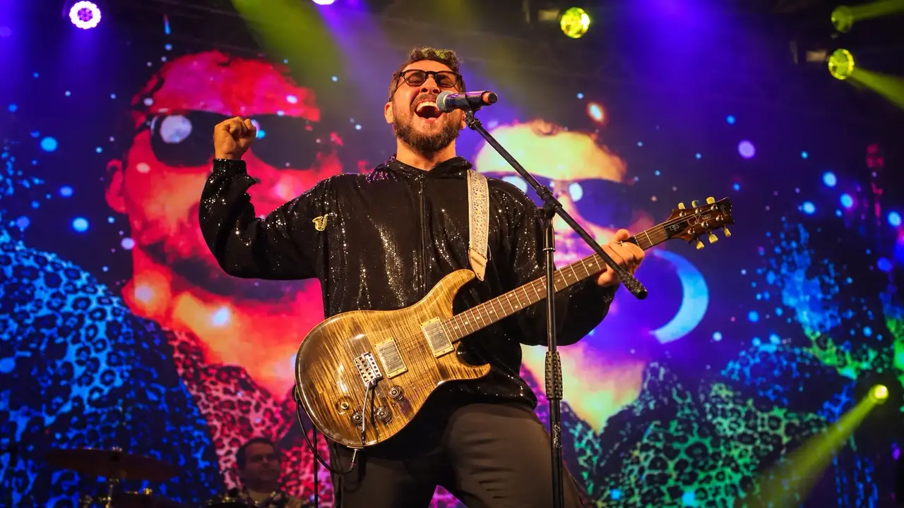 Guitarrista se apresenta durante festival de jazz e blues