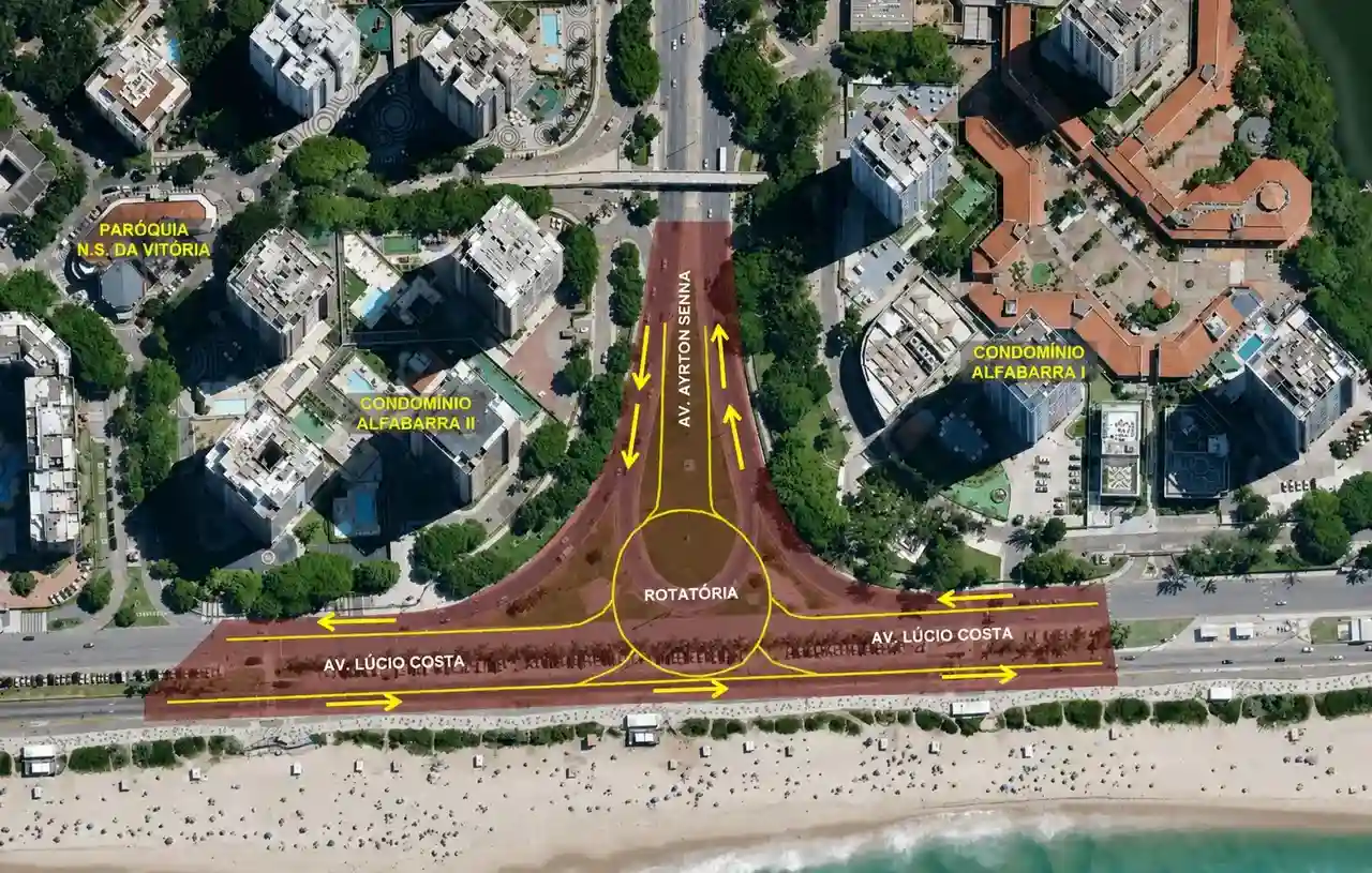 Obras do Plano de Mobilidade da Zona Sudoeste na Avenida Ayrton Senna, no Rio de Janeiro