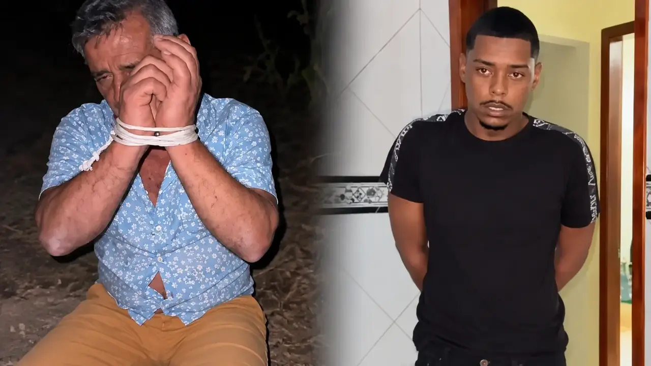 Policiais civis acompanham investigado durante diligência em Rio das Ostras.