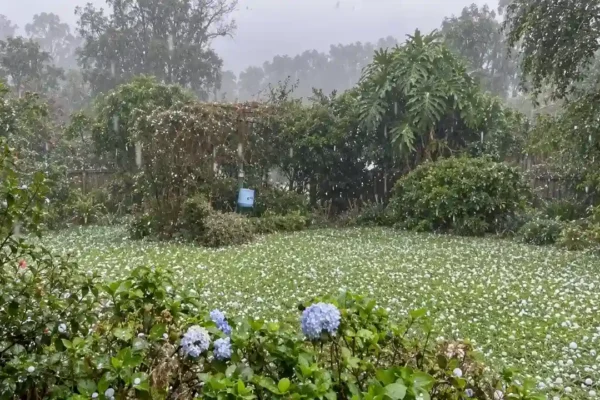 Forte chuva de granizo atinge cidade do Estado do Rio durante período de instabilidade