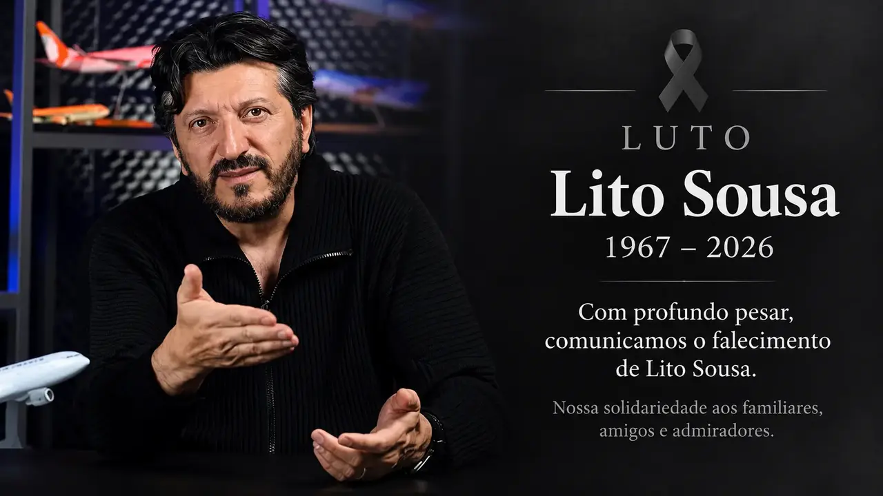 Card de luto com fotografia de Lito Sousa, seu nome e as datas 1967–2026.